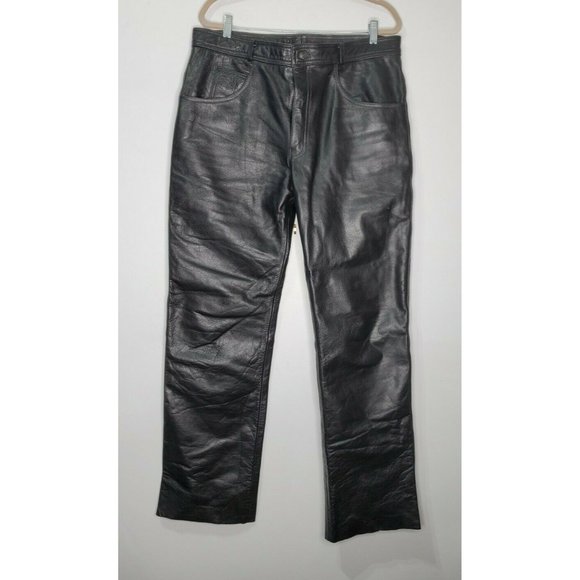 Xelement Size 38x32 Black Leather Advanced Pants - Picture 1 of 5